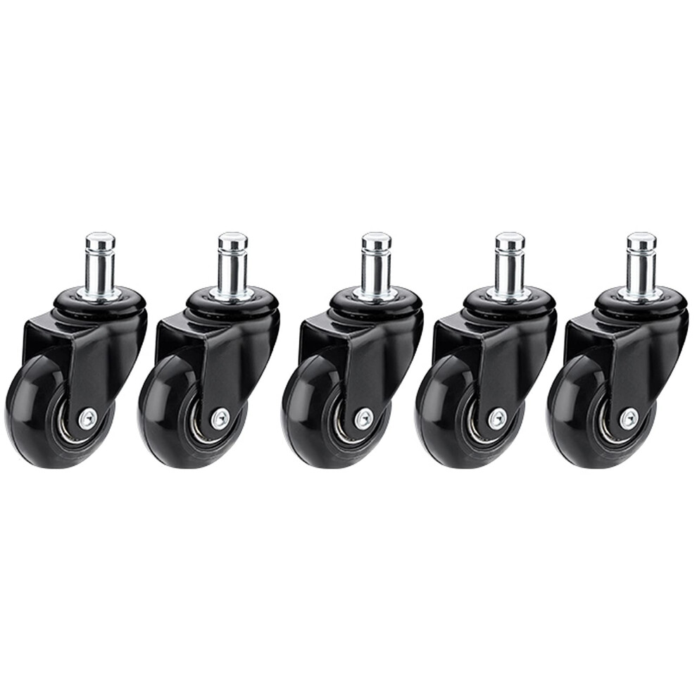 5Pcs Replacement Rubber Casters For Office Chairs, Swivel Casters 11X22mm With Brakes, Compatible With Various Floor Types 6493810693687