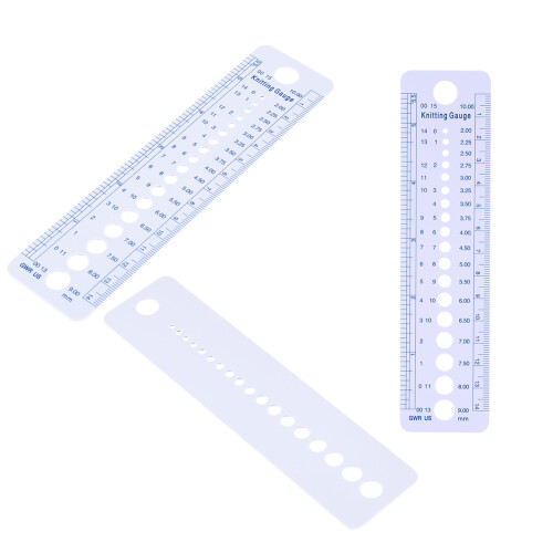 Plastic Knitting Needle Gauge Ruler Inch cm Sewing 2