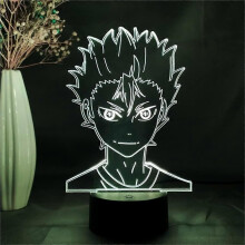 Haikyuu!! Yu Nishinoya Anime Nachtlicht Anime Figur 3D LED Nachtlicht Manga Figur Schreibtischlampe Bedr