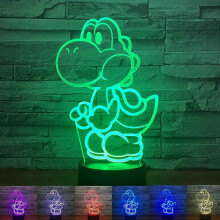 Hnfsliuhao Yoshi Mario 3D-LED-USB-Lampe, Cartoon-Spielfigur, Super-Acryl, Neuheit, Weihnachtsbeleuchtung