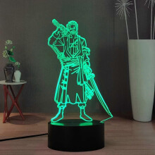 Anime Roronoa Zoro 3D-Nachtlicht, Manga-Figur Luffy Zoro Touch Nachttischlampe 16 Farben Schlafzimmer LED N