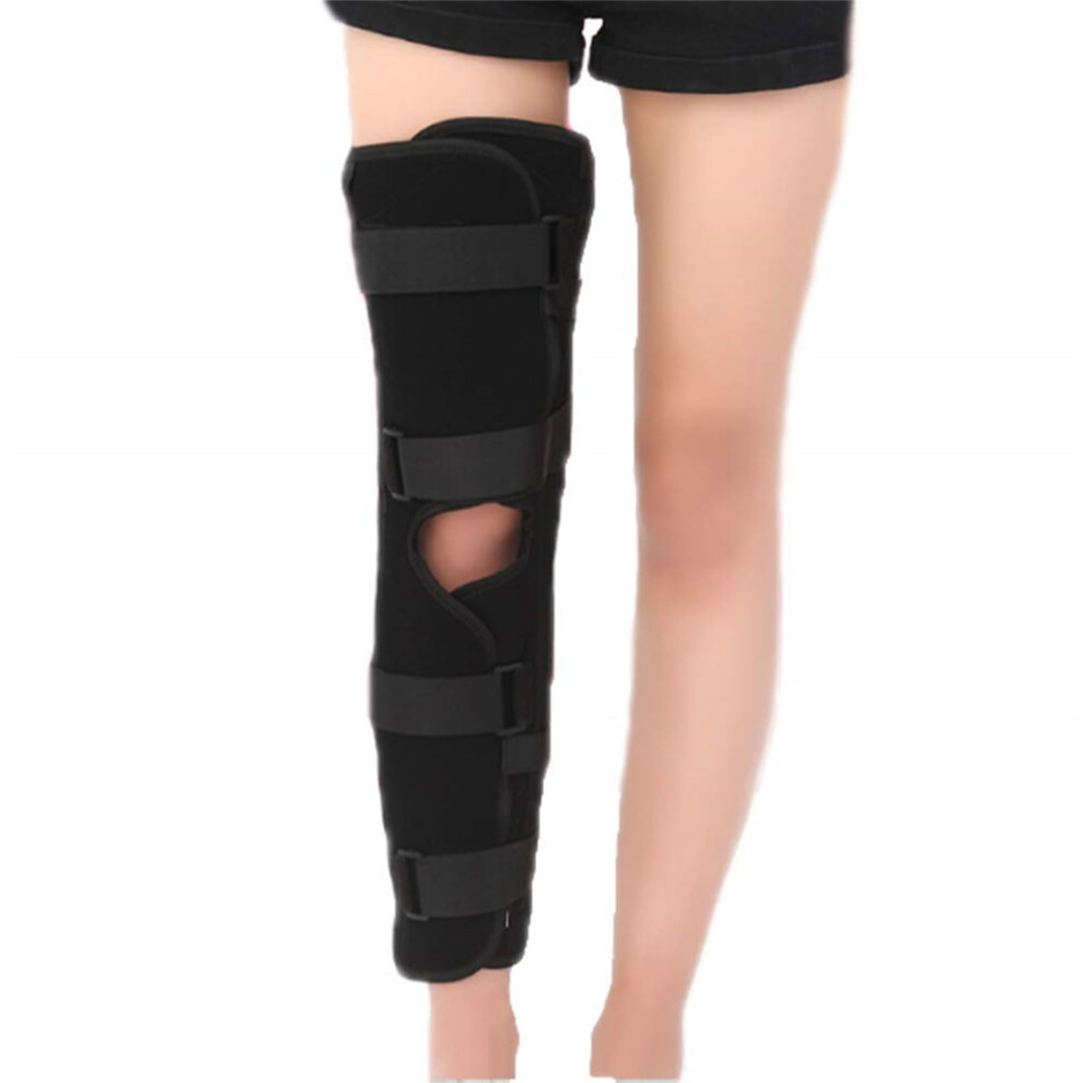 Black Knee Brace Adjustable Knee Joint Immobilizer Support For Arthritis Injury Recovery, Size S, Stabilization And Fracture Fixation