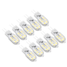 10 Stück G4 LED-Lampen Helligkeit Dimmbarkeit Hoher Farbwiedergabe Transparentes Gehäuse Lampen für Landlichtanlagen DC 12V Warmweiß