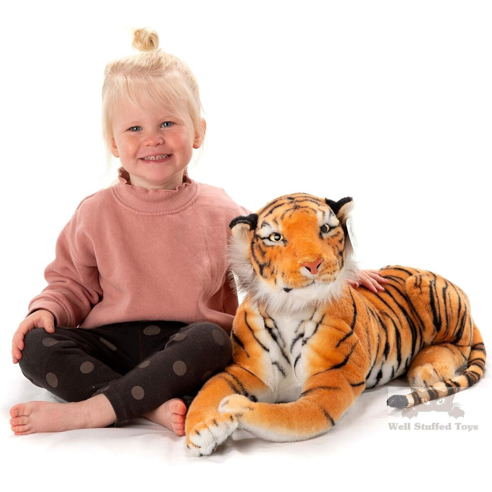 Flemye (Deluxe Paws Tiger Plush 100Cm (40")) Deluxe Paws Large Tiger Stuffed Soft Plush Brown