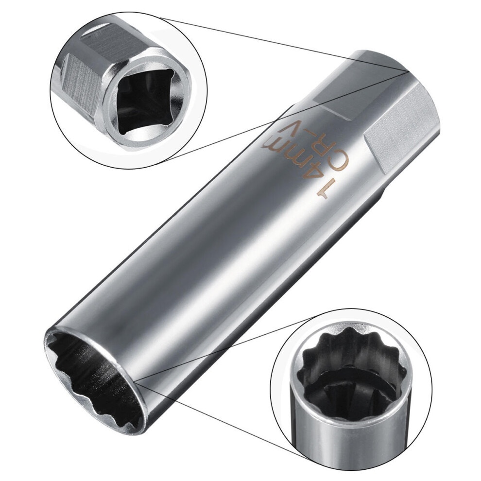 14Mm Spark Plug Socket 3/8'' Wrench Thin Wall 12-Point Removal Drive For Bmw 4250937606165