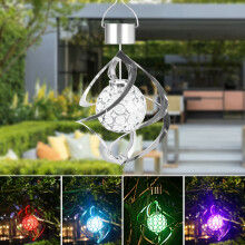 (chime light) [RGB Solar Wind Chime] 1pc RGB Gradient Color Outdoor LED Solar Wind Chime Light | Hanging Light, Colorful Decorative Light