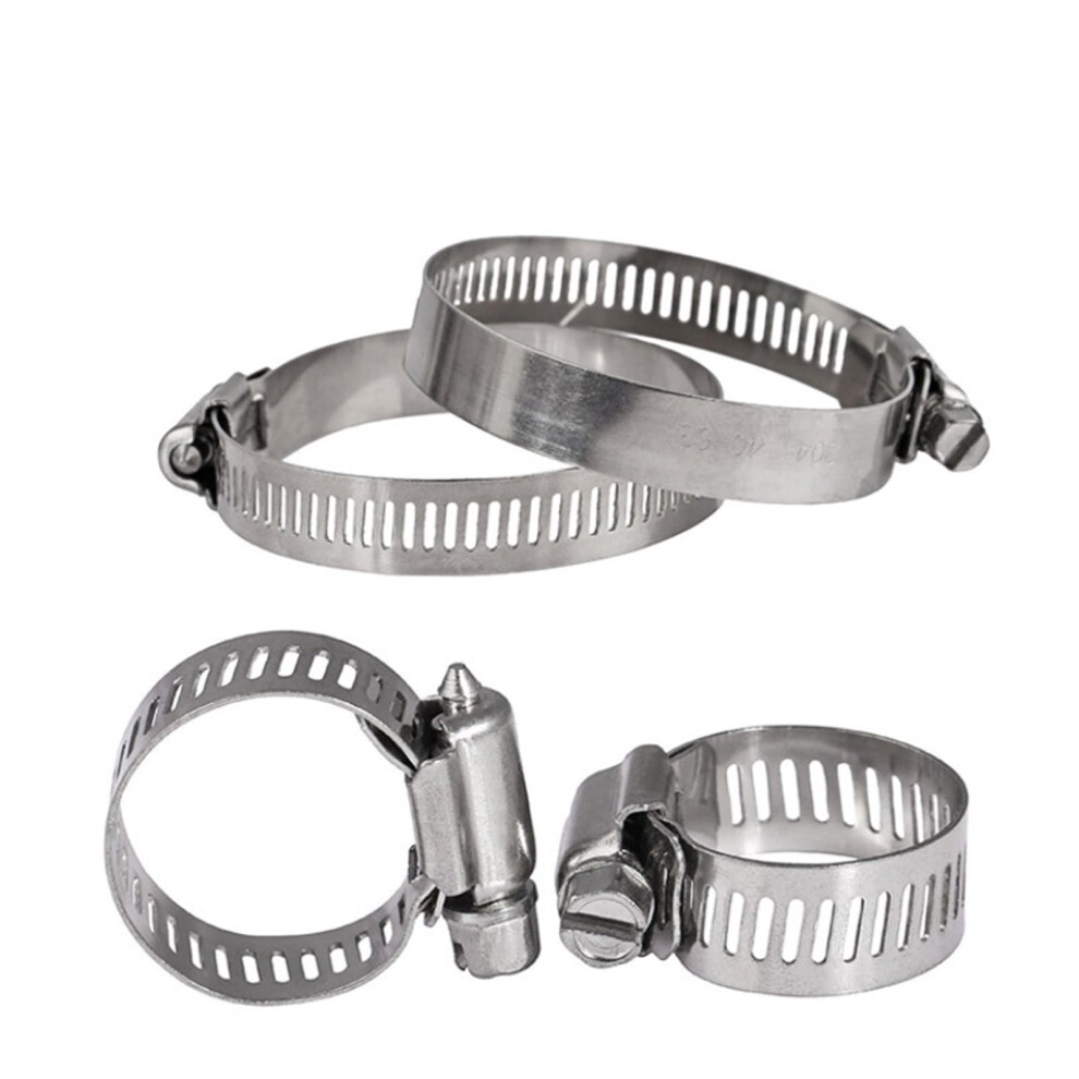 Worm Drive Hose Clamp 2 Inch 304 Stainless Steel Clip For Fuel Line Fire Water Pipe Dia 91-114Mm (2Pc) 6947110182667