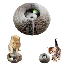 Klappbares Katzenkratzspielzeug mit Glockenball – Katzenkratzbrett für Katzen und Kätzchen
