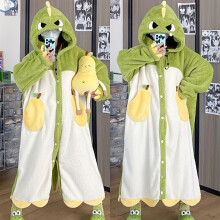 (Dinosaur Green) 1pc Dinosaur Themed Wearable Blanket, Soft Comfortable Hooded Robe, All-Season Home Loungewear, Contemporary Style, Hand Wash Only