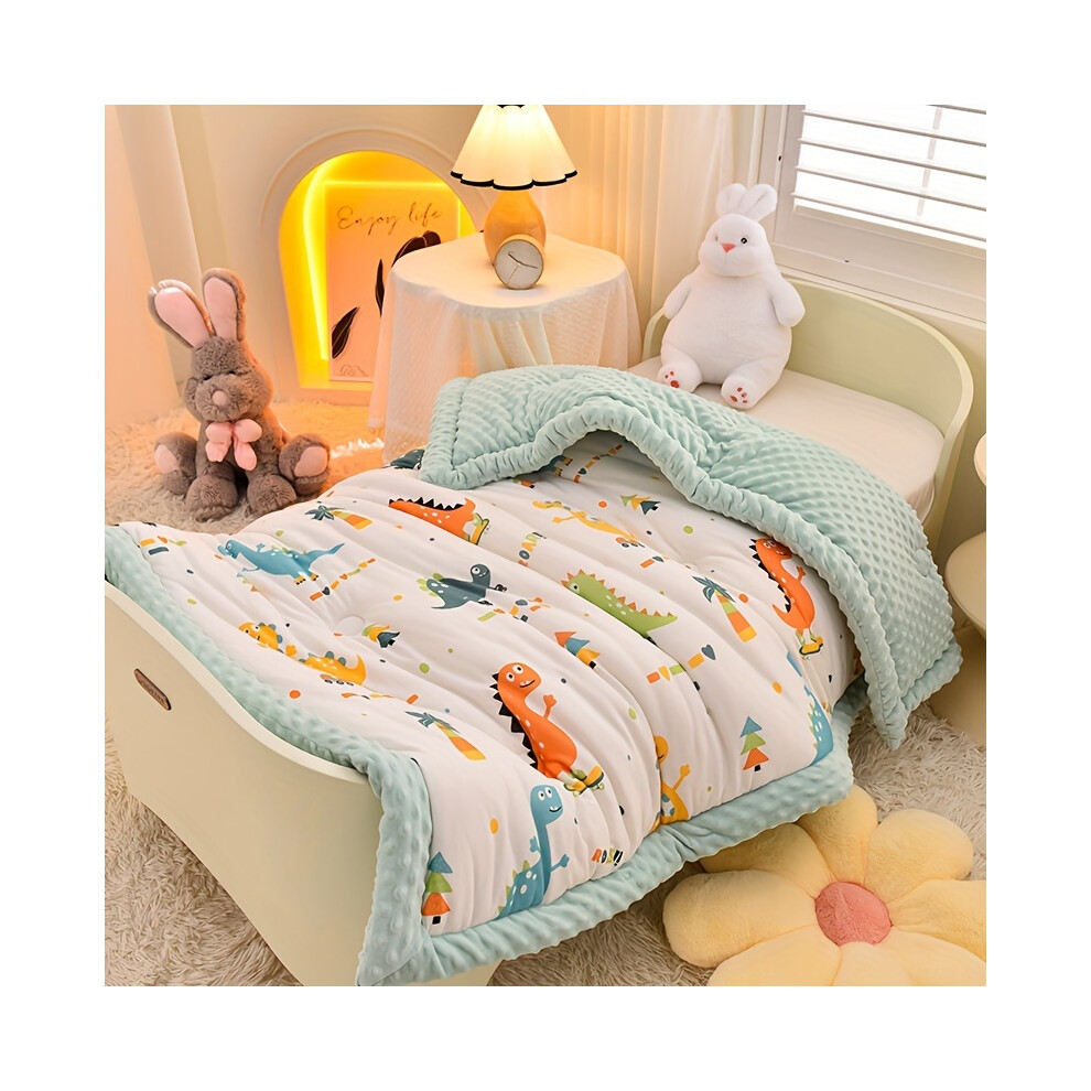 (Dinosaur Paradise) 1Pc Cozy Cartoon Dinosaur Quilted Youngsters' Sleeping Bag - Reversible, Allergy-Friendly Beanie Velvet For Youngsters & Youngster Mdsrjone