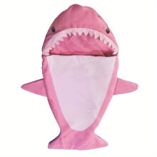 (pink) Flannel Shark Sleeping Bag Hoodie - Super Soft Cozy All-in-One Bed & Blanket with Shark Hood, Multi-Use for Kids & Adults, Machine Washable