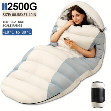 (Reachable Sleeping Bag-2500g) Down Egg-Shaped Sleeping Bag for Adults, Outdoor Extendable Winter Warmth Camping Nap Hotel Insulated Thickened Cold-Proof