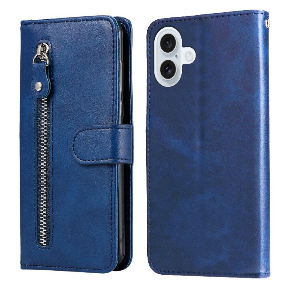 (Blue) Case For Iphone 17 Zipper Protective Cover Leather Card Slot Holders Blue 764563177462