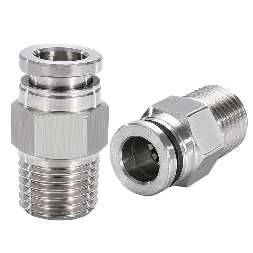M5 Bsp Male Thread Quick Connector Fitting 304 Stainless Steel Push In For 1/8" 1/4" 3/8" 1/2" Hose 4Mm Od 6493810694660