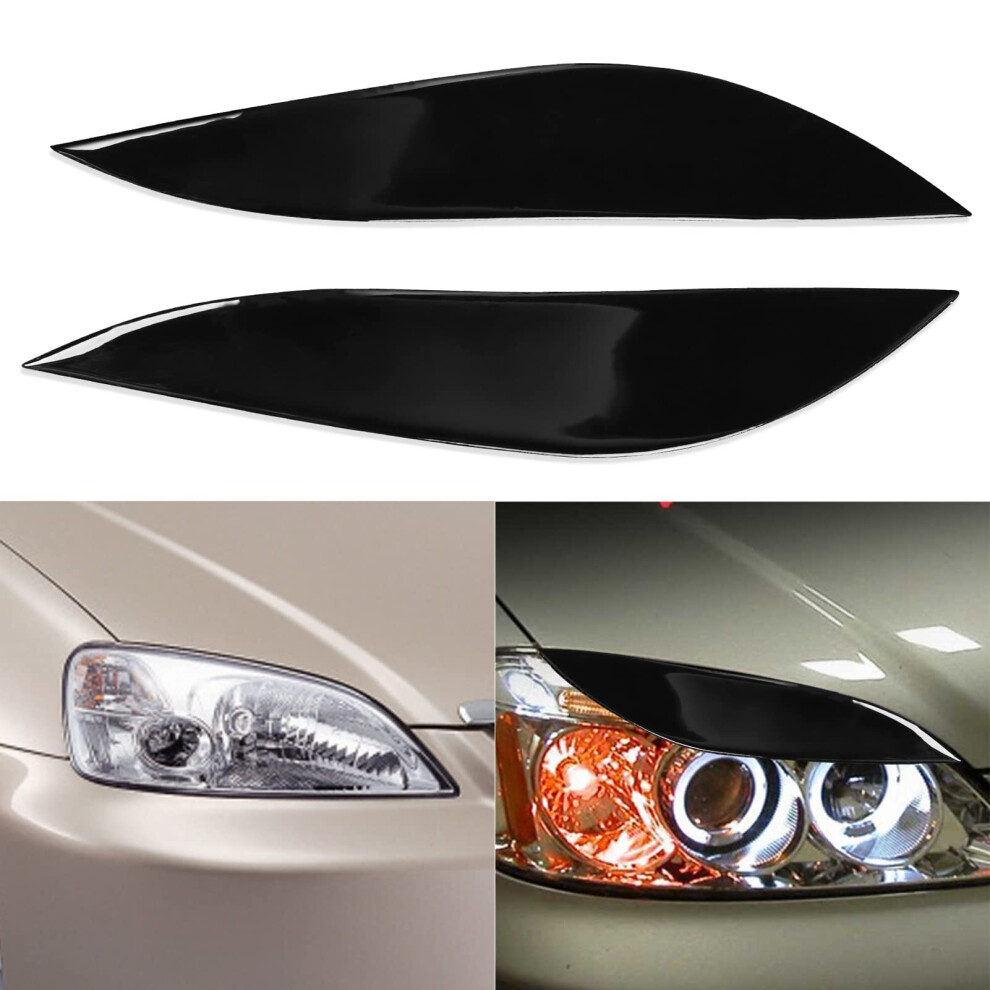Headlight Eyebrow Eye Lid Protective Sticker For Honda Civic 2001-2003, Glossy Car Headlamp Eyelid Strip Accessories Black 6482260674360