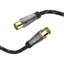 Cavo d'antenna - HAMA - 1,5 m - Coassiale maschio/femmina - Schermatura 120 dB - Metallo dorato