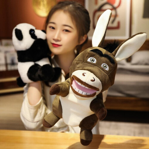 Muñeco de peluche de mano burro/cordero/panda/conejo 25 cm 2