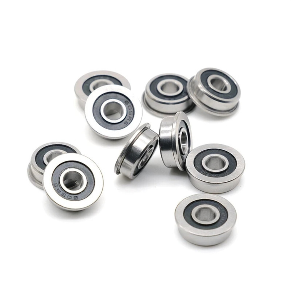 F695rs Bearing 10Pcs 5X13x4mm Flanged Miniature Ball Bearings F695-2Rs For 2/3 3D Printer Applications 6947110184135