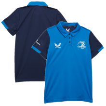 (Size 10) Leinster Rugby Women's Polo Castore Blue Travel Polo Shirt - New