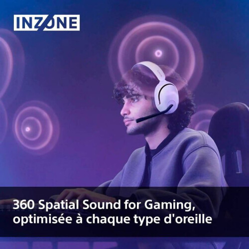 Sony Cuffie da gaming H5 Sony INZONE wireless - 360 Spatial Sound per PC/PS5 - Bianco - Accessorio-PC 2