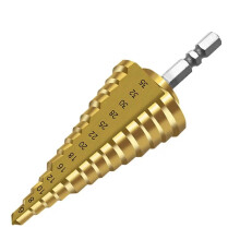 6-35mm Hexagon Shank Step Drill Bit High-Speed Steel for Wood and Metal Hole Opening Drilling Tool 1 Piece