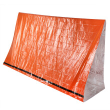 Notfallzelt Einweg wasserdichtes Haustier-Aluminium-Laminiertes-Filmmit Survivalzelt mit Nylonseil für Camping und Wandern Orange