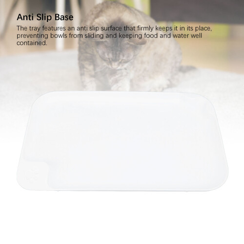 Cat Food Mat Raised Edges Pet Feeding Mat Prevent 2