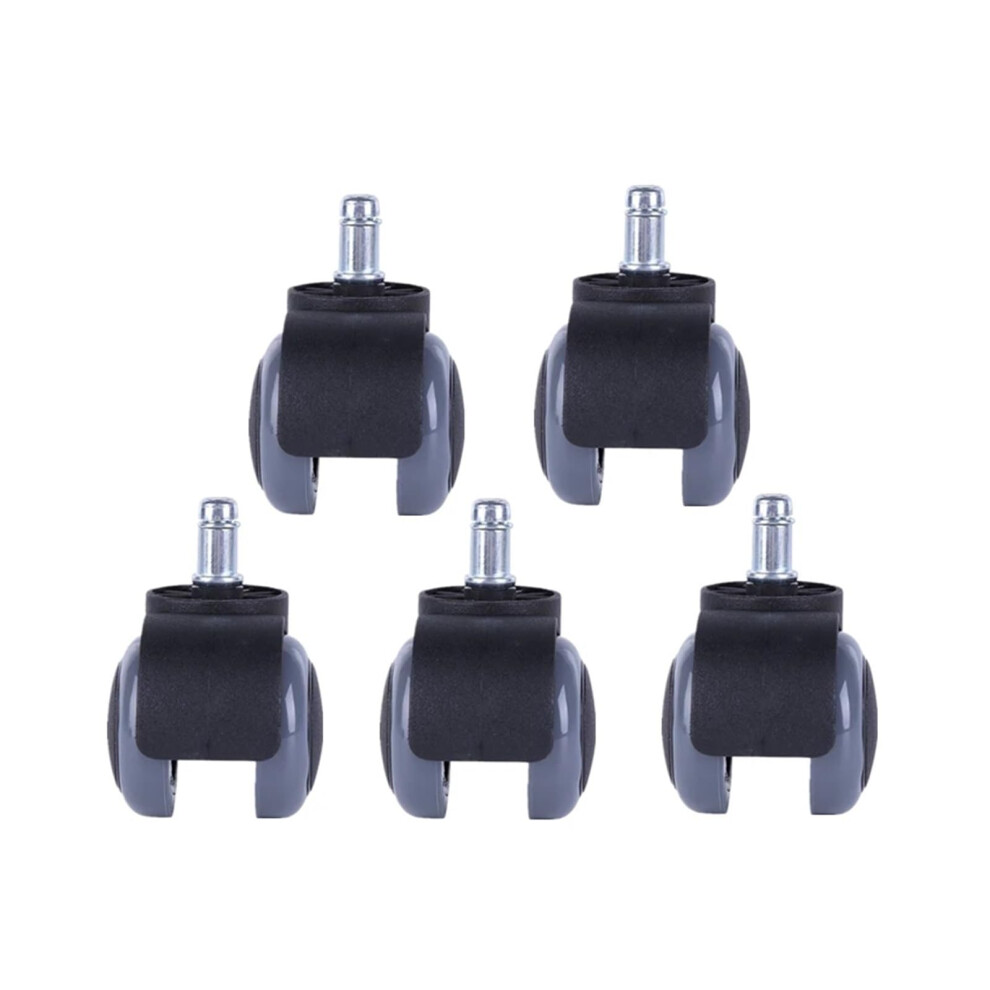 5Pcs 2 Inch Gray Pu Office Chair Casters With 11Mm Snap Ring For Furniture Replacement Wheels 6482260674766