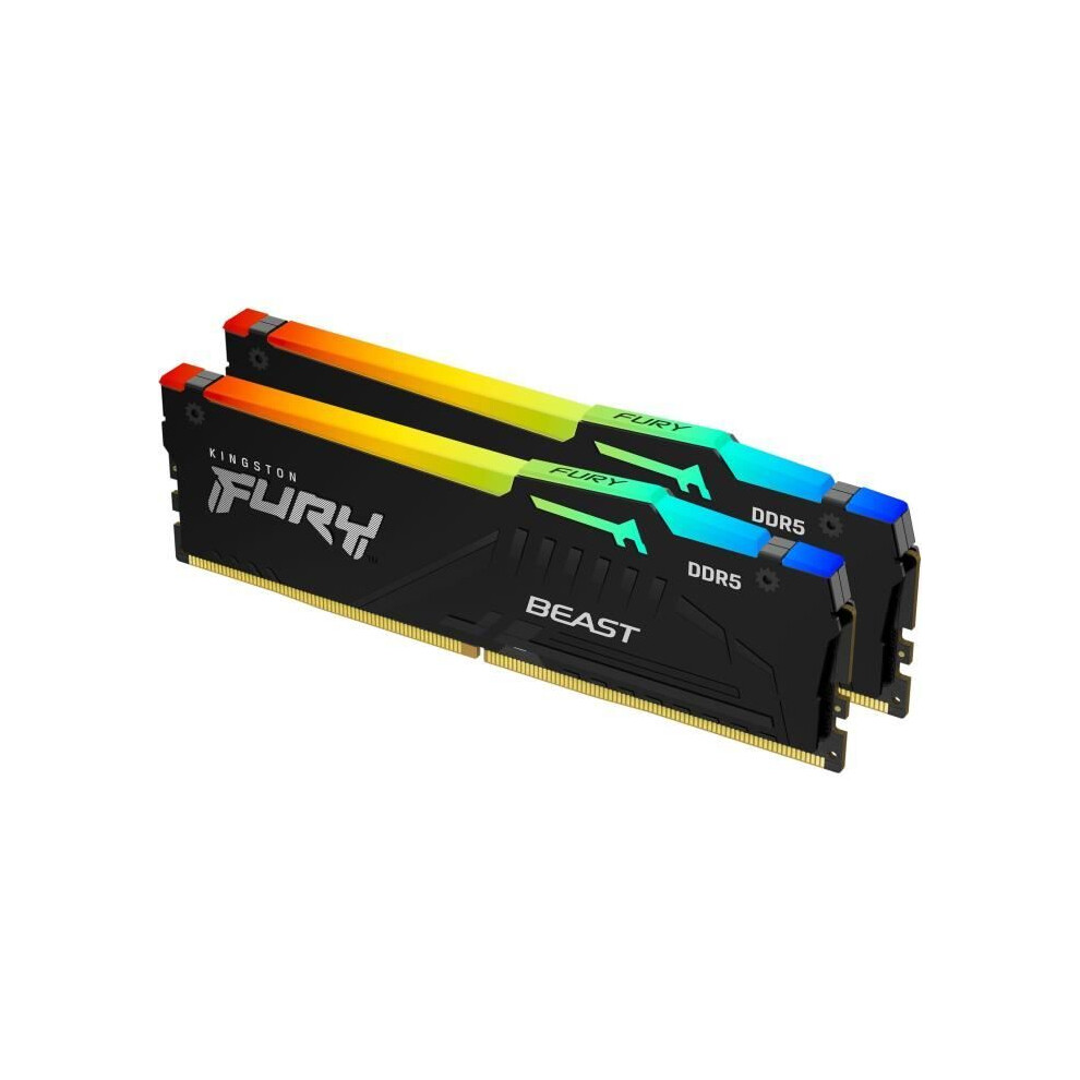 Kingston Fury Beast Nero Rgb 32GB (2X16Gb) 6000Mt/S DDR5 CL30 Dimm Memoria Gaming Per Computer Fissi Kit Da 2 Amd Expo/ Intel Xmp - KF560C30BBEAK2-32-image