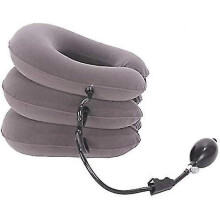 Cervical Neck Traction Device & Collar Brace, Inflatable & Adjustable Neck Support Pillow Is Ideal for Spine Alignment & Chronic Neck Pain Relief,gray