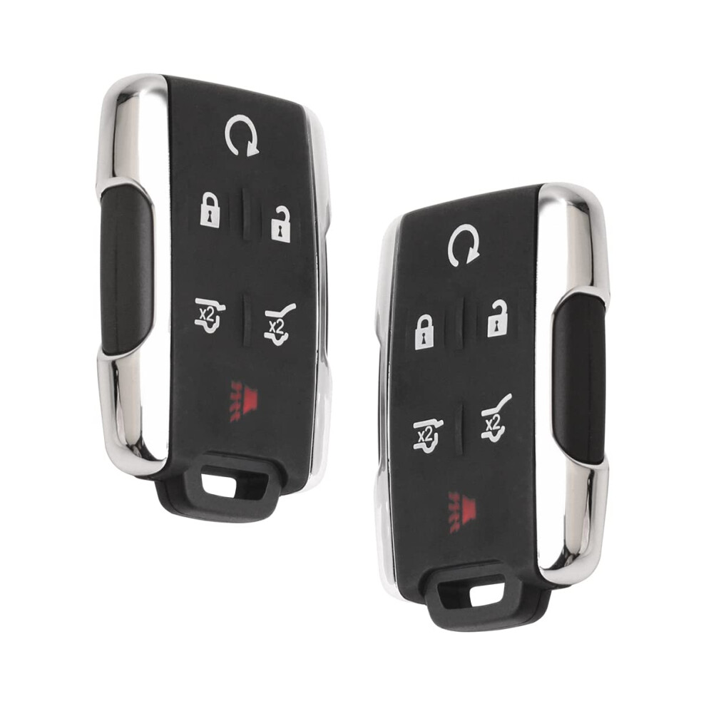 2Pcs Key Fob M3n-32337100 Keyless Entry Remote 6 Button Replacement For Suburban Tahoe 13577766 13577767 6276012494586