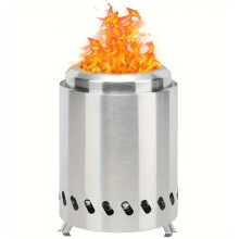Portable Outdoor Fire Pit Stove, Stainless Steel Multi-Fuel Heater, 20.3 cm Height for Camping and Backyard Use