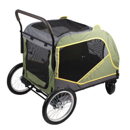 Large Dog Stroller 5 Sided Breathable Window 80kg 2