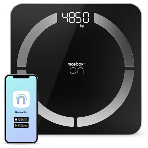 Pèse-personne - NICEBOY - ION Smart Scale - 180 kg - Mesure graisse, muscles, eau - Bluetooth