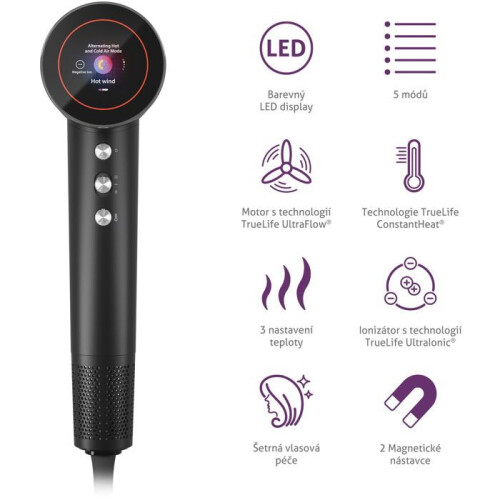 Föhn - TRUELIFE - D9 - 1600 W - 5 snelheden - Ionisator met diffuser 2