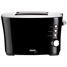 Grille-pain DOMO - 2 tranches - Noir - 850W - 7 niveaux de dorage