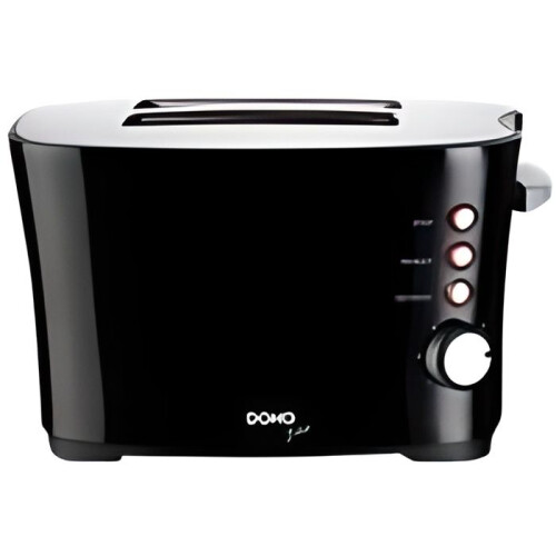 Grille-pain DOMO - 2 tranches - Noir - 850W - 7 niveaux de dorage