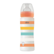 Chicco Biberon Benessere 330ml - Tettarella in silicone - flusso rapido - 4m+ Arancione