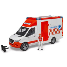Bruder 1:16 MB Sprinter Ambulance with driver and L+S Module – Delivery Vehicle Playset