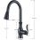 Kitchen Faucet with Pull Down Sprayer, Brass Sink Faucet, 2-Spray Mode, Single Handle, High Arc, Matte Black Finish 2