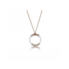 Pendentif - Time Force - TS5136CR - Acier - Blanc Doré - 45 cm