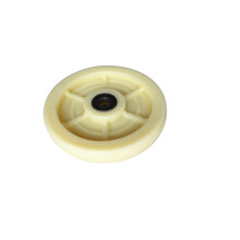 8-Inch Heavy-Duty Nylon Caster Wheel for Flat Trolley Cart - Load-Bearing, Wear-Resistant Design