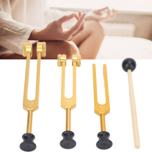 Aluminiumlegierung Stimmgabel-Set 128 256 512Hz Tragbares Stimmgabel-Heilgerät für Zuhause und Klinik in Gold