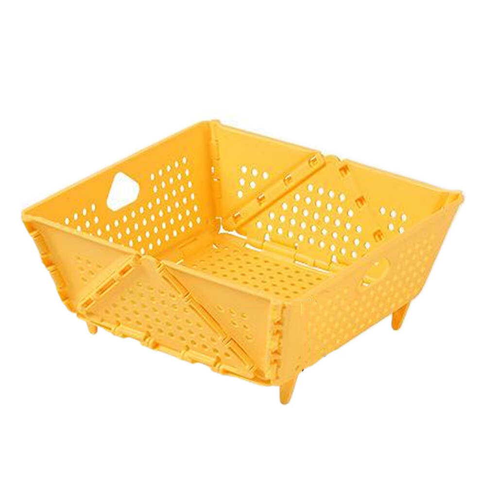 (yellow) Convenient Kitchen Colander Space Saving Foldable Allowing For Quick-image-OPC-PJNQSKD-NEW