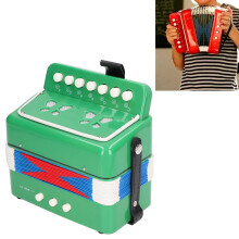 Kinder 10-Tasten-Akkordeon Kinder Akkordeon Musikinstrument Bildungs-Spielzeug Geburtstagsgeschenk für Solos Ensemble Grün