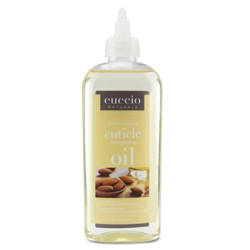 Cuccio Naturale Revitalizing Cuticle Oil 8 oz (Sweet Almond) - Nourishing Cuticle & Nail Oil with Sweet Almond Oil & Vitamin E for Dry Brittle N