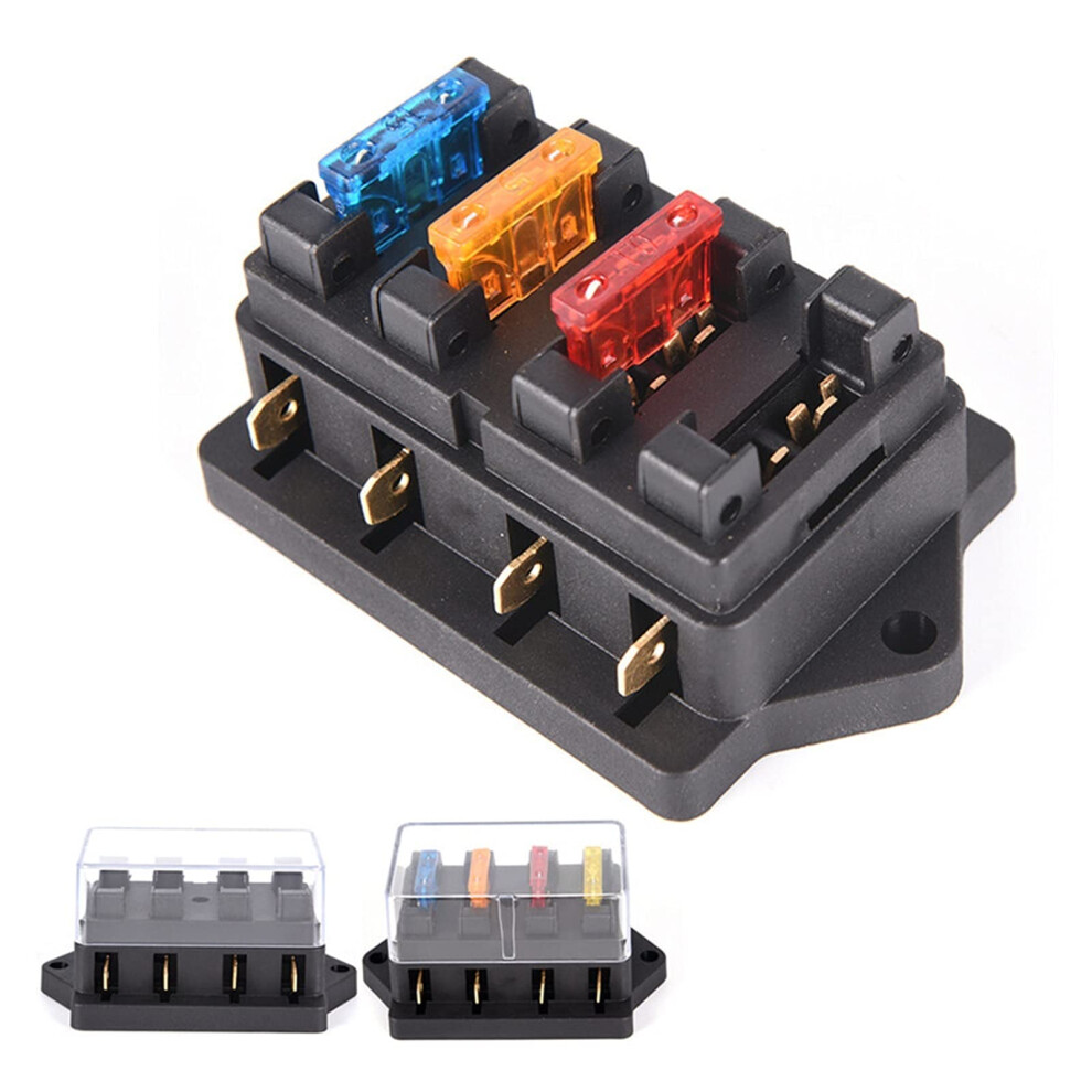 Car 4 Way Ato Blade Fuse Box Holder Block For 12V/24V Vehicles With Standard Circuit Specifications 6482260676036