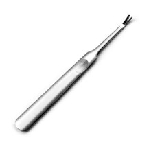 1 PCS Professionele Zilveren RVS Vinger Nagelriem Cleaner Fork Pusher Nagel Tools