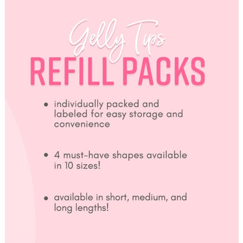 Kiara Sky Gelly Tip Soak Off Nails Refill Packs - Stiletto Short (Sizes 3 4 5) 2