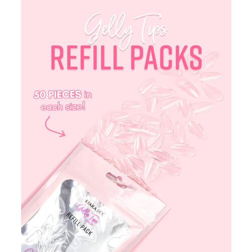 Kiara Sky Gelly Tip Soak Off Nails Refill Packs - Stiletto Short (Sizes 3 4 5) 1